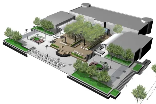 A rendering of Local West's new beer garden, set to open in early June.